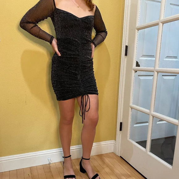 SHOWPO When I Get Home cocktail party dress, mesh lurex - size 0 - Picture 5 of 9